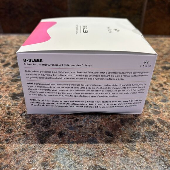 New Sealed Maelys B-Sleek Outer Thigh Stretch Mark Cream 100ml/3.38 oz - Picture 3 of 7